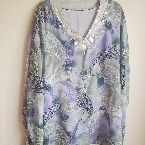 Soft focus Tops - Soft Focus Tunic Scarf top